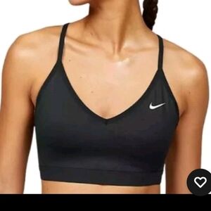 Nike Women's Dri-FIT Indy Light-Support Padded V-Neck Sports Bra Black Sz. Large